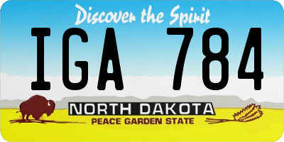 ND license plate IGA784