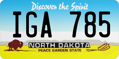 ND license plate IGA785