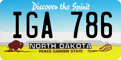 ND license plate IGA786