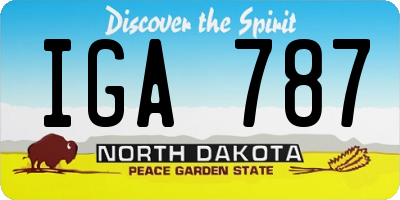 ND license plate IGA787