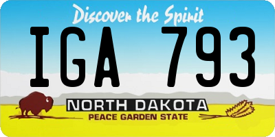 ND license plate IGA793