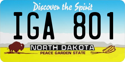 ND license plate IGA801
