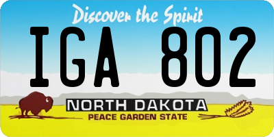 ND license plate IGA802