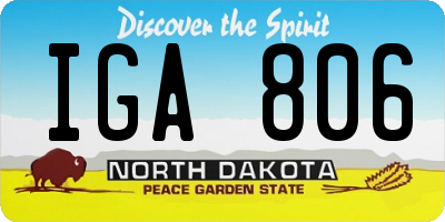 ND license plate IGA806