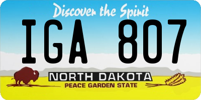 ND license plate IGA807