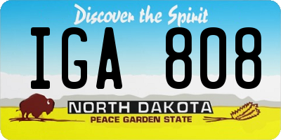 ND license plate IGA808