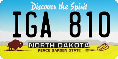 ND license plate IGA810