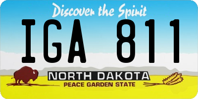 ND license plate IGA811
