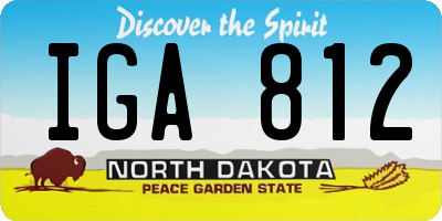 ND license plate IGA812