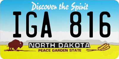 ND license plate IGA816