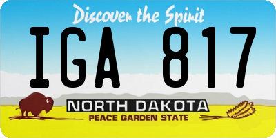 ND license plate IGA817