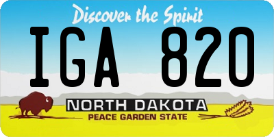 ND license plate IGA820