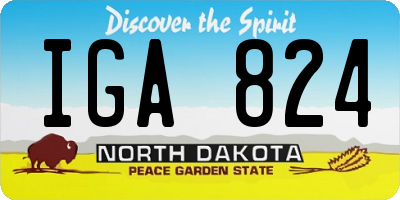 ND license plate IGA824