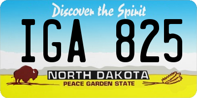 ND license plate IGA825