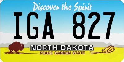 ND license plate IGA827