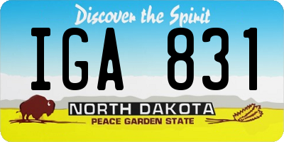 ND license plate IGA831