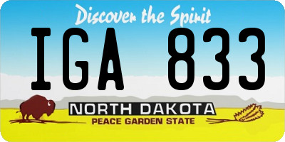 ND license plate IGA833