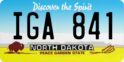ND license plate IGA841