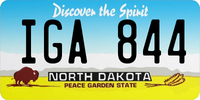 ND license plate IGA844