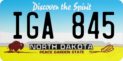 ND license plate IGA845