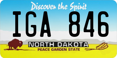 ND license plate IGA846