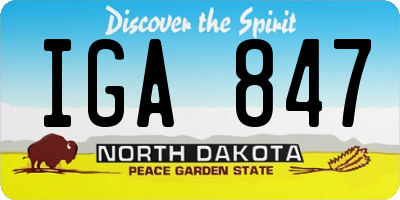 ND license plate IGA847