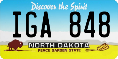 ND license plate IGA848