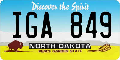 ND license plate IGA849