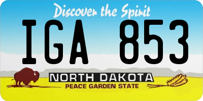 ND license plate IGA853