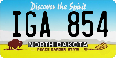 ND license plate IGA854