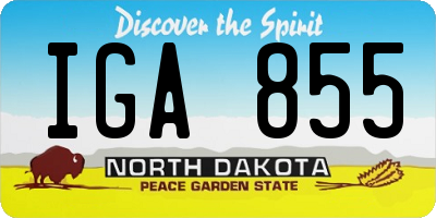 ND license plate IGA855