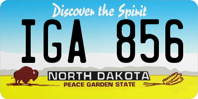 ND license plate IGA856