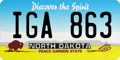 ND license plate IGA863
