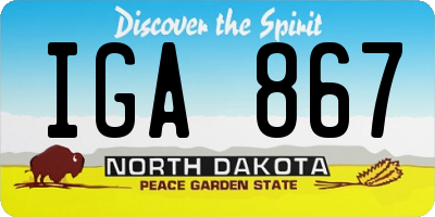 ND license plate IGA867