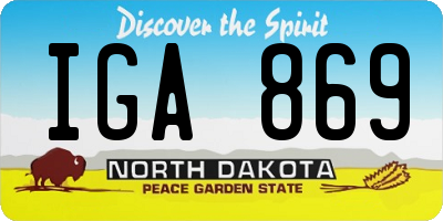 ND license plate IGA869