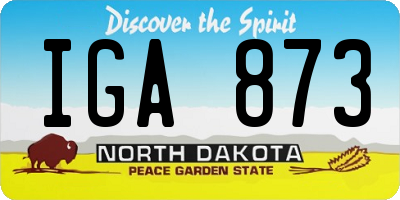 ND license plate IGA873