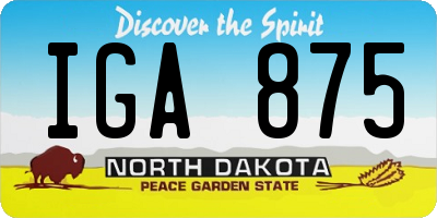 ND license plate IGA875