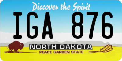 ND license plate IGA876