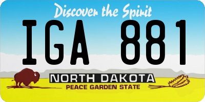 ND license plate IGA881