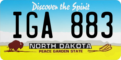 ND license plate IGA883