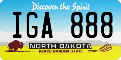 ND license plate IGA888