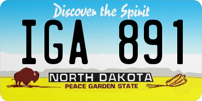 ND license plate IGA891
