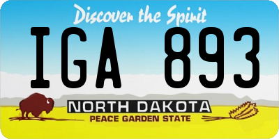 ND license plate IGA893