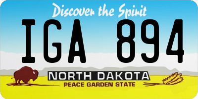 ND license plate IGA894
