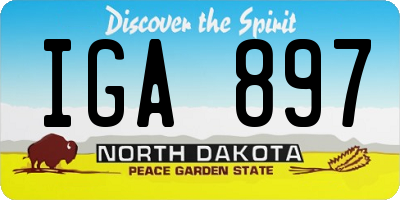ND license plate IGA897