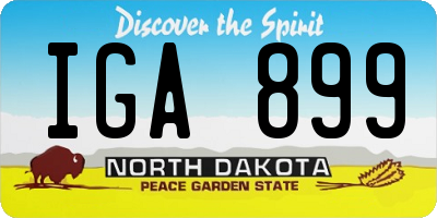 ND license plate IGA899