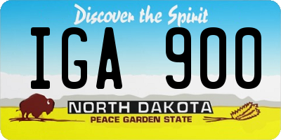 ND license plate IGA900