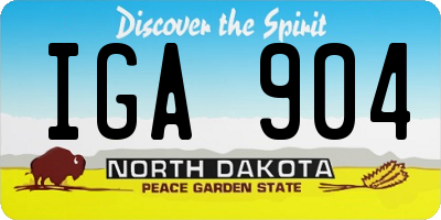 ND license plate IGA904