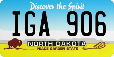 ND license plate IGA906