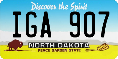 ND license plate IGA907